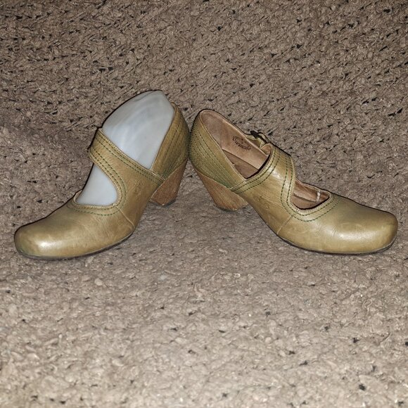 JOHN FLUEVOG-Getups-Eureka-Green Leather/Stitching-Mary Janes-Sz 7-Very Good - Picture 4 of 9